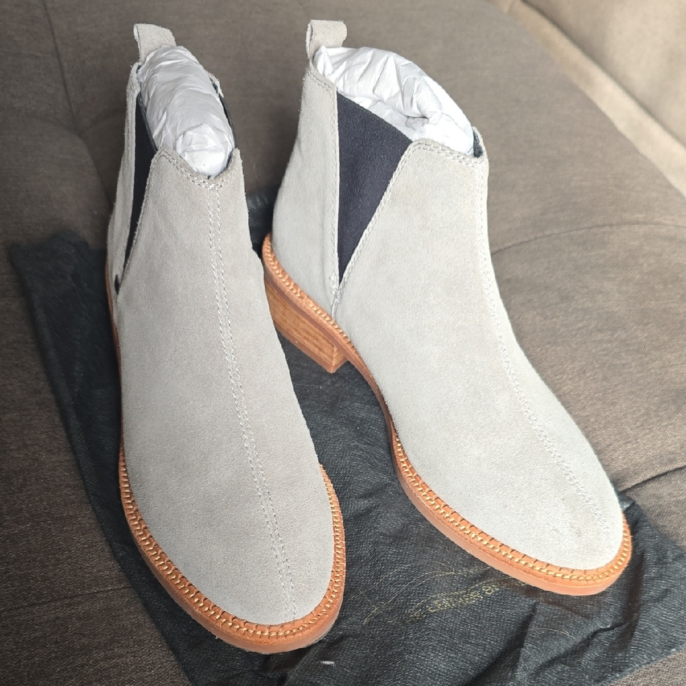 Gray Suede Chelsea Boots